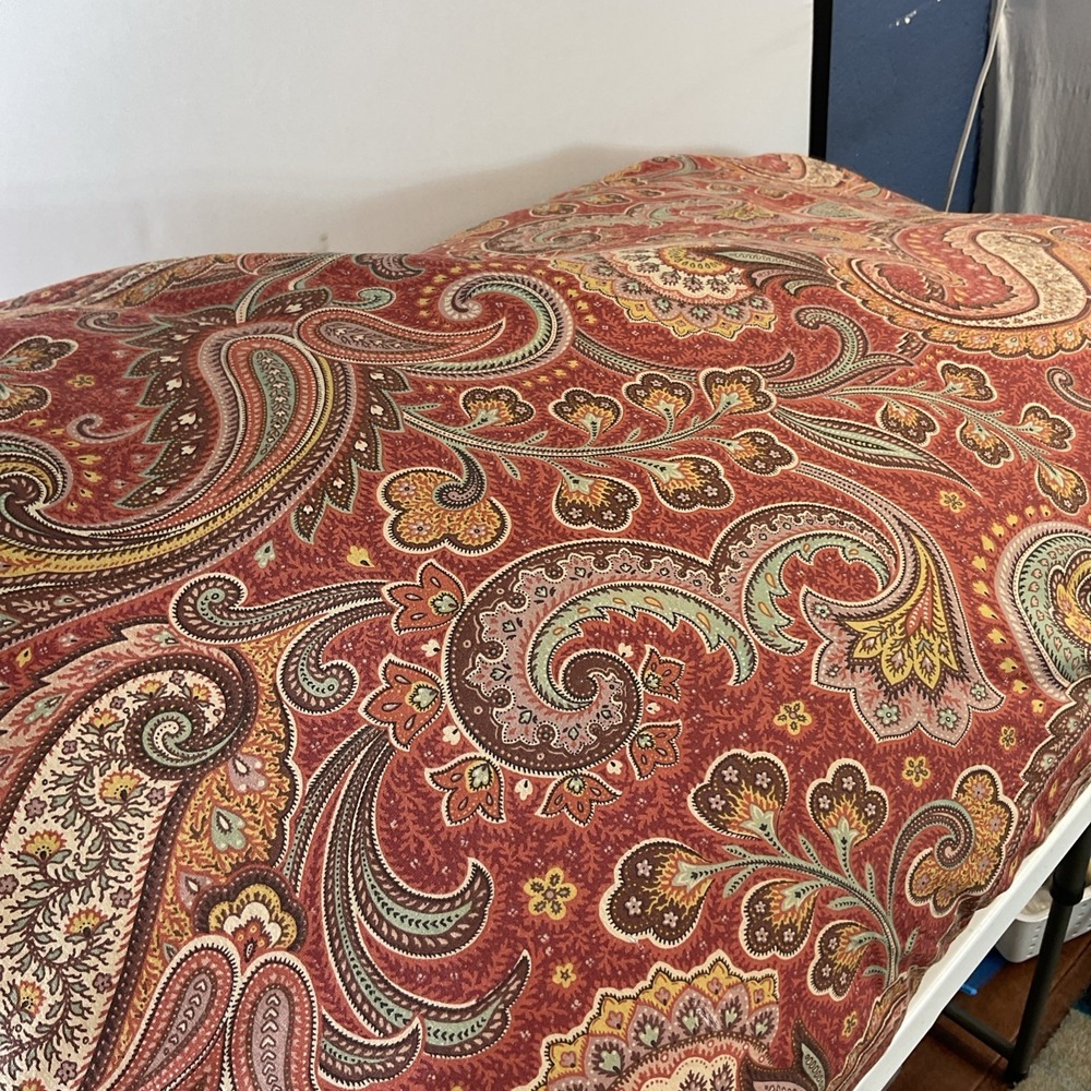 VTG LRL Ralph Lauren Comforter Queen Pirouette Red Paisley Reversible *read*
